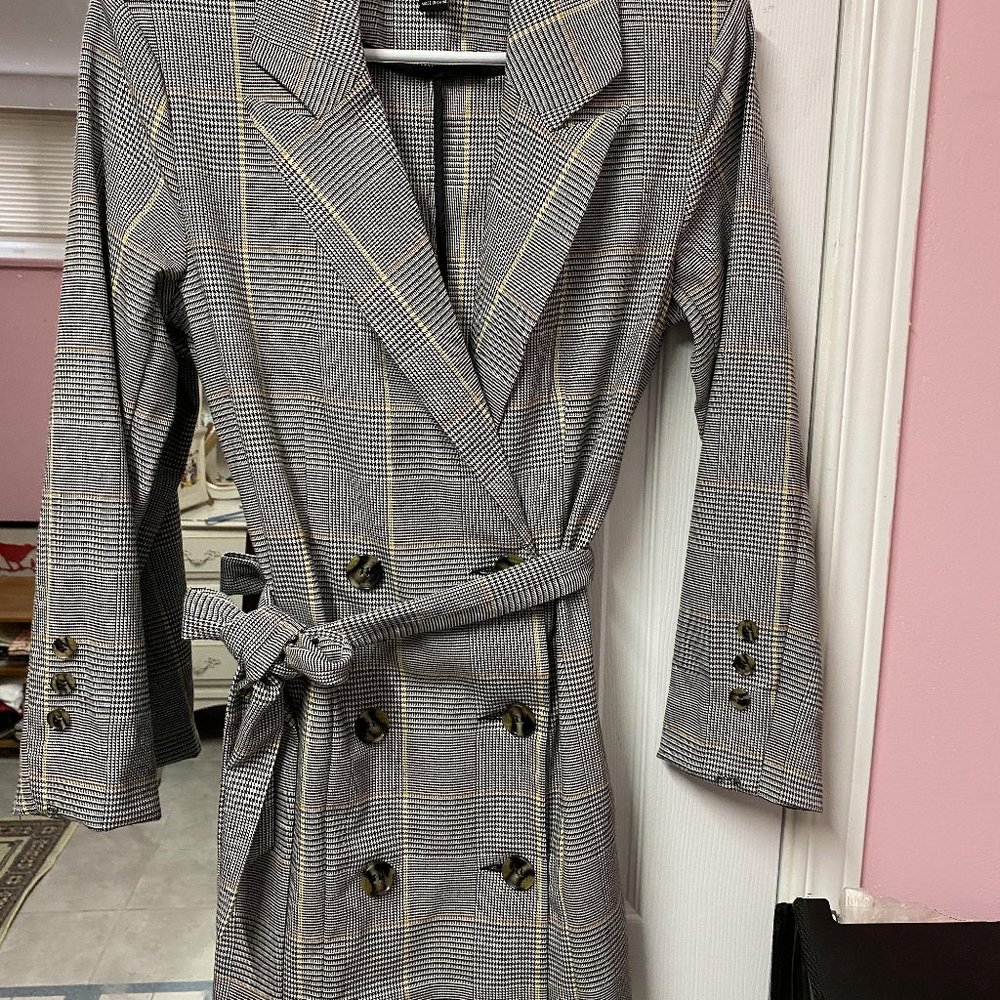 Forever 21 gingham trench coat